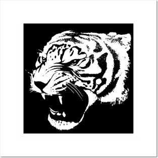 Tiger Head Silhouette Posters and Art